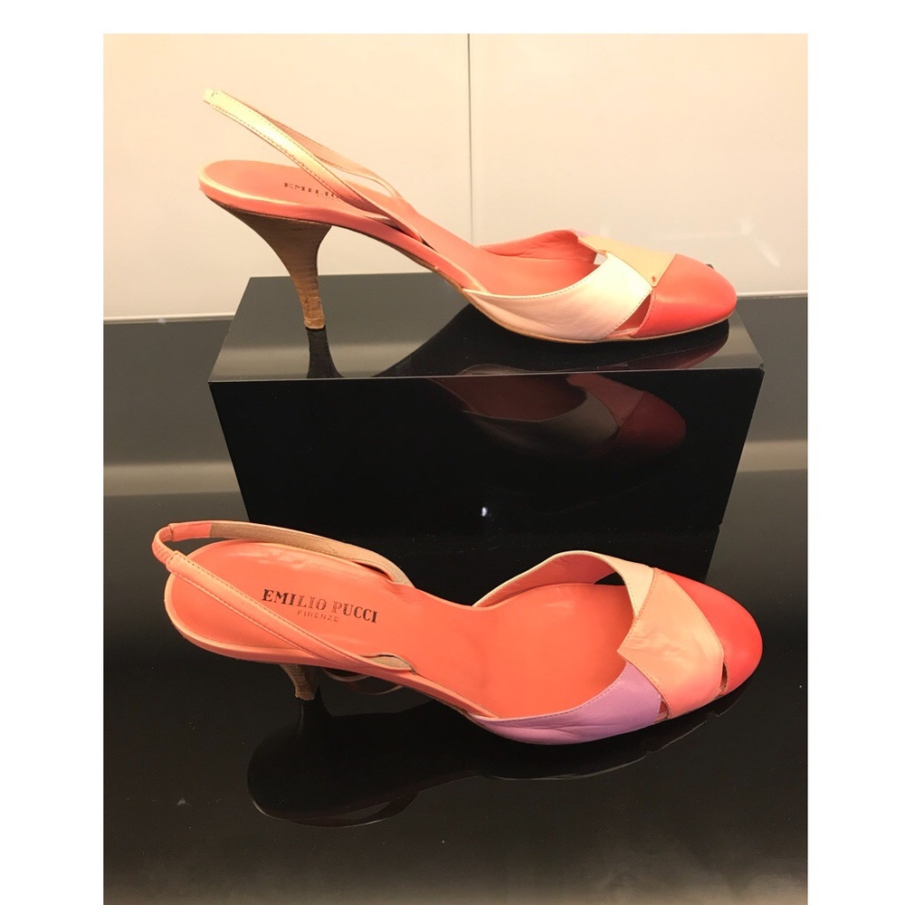Vintage Emilio Pucci Firenze Pink Sandal Heels.